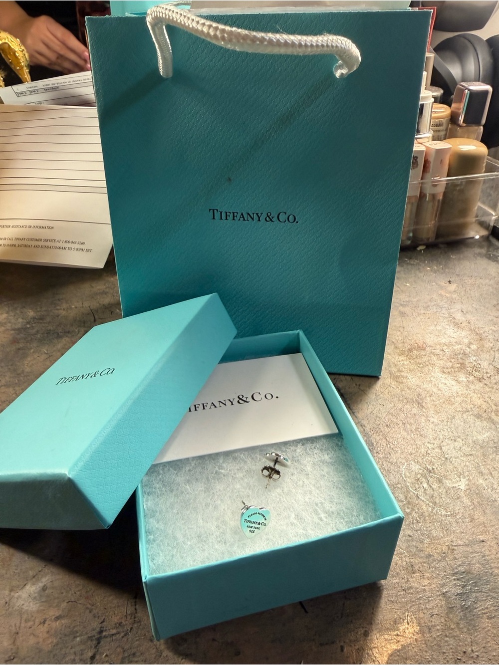 Tiffany & Co. Sterling Silver Heart Stud Earrings